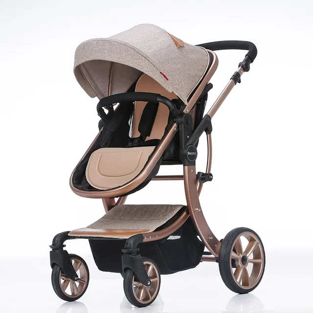 $US $108.80  High Landscape Luxury Aluminum Alloy Baby Stroller Can Sit Reclining Two-way Shock Newborn Baby Car