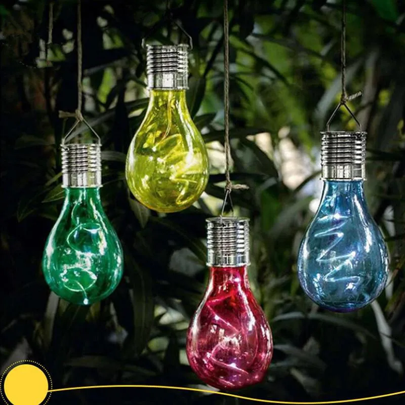 Solar Powered Camping Hanging LED Light Bulbs Spotlight Waterproof Lamp Lawn for Outdoor Garden Yard Path Decoration | Лампы и