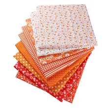 Оранжевый 50X50 см хлопок цветочные цветы в горошек полосатая ткань для куклы Лоскутная Одежда швейная рукоделие домашний текстиль 53119