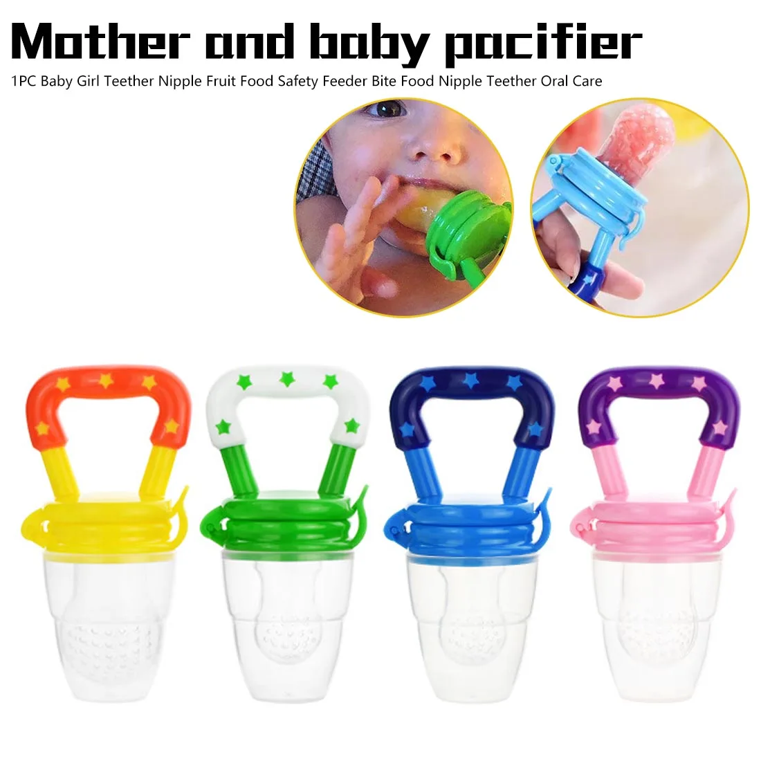 

Fresh Food Baby Pacifiers Feeder Kids Fruit Feeder Nipples Feeding Safe Baby Supplies Nipple Teat Pacifier Bottles