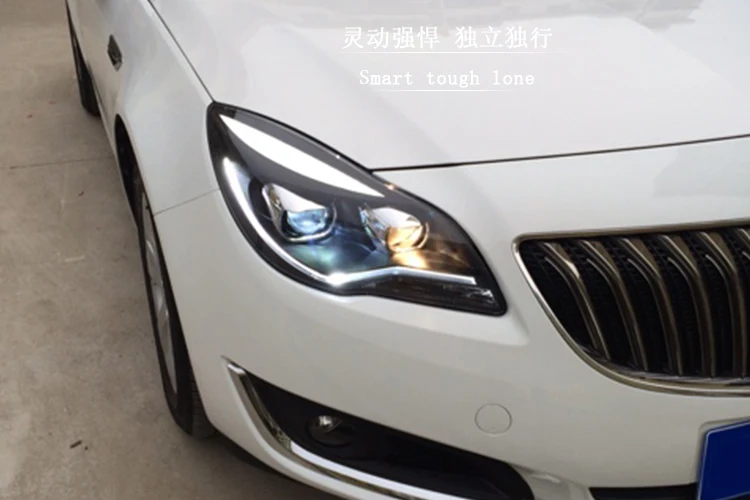 Lampever для GM для Buick Verano Regal Opel Insignia LED Фары для автомобиля DRL bi xenon объектив Высокая Низкая луч парковка спереди