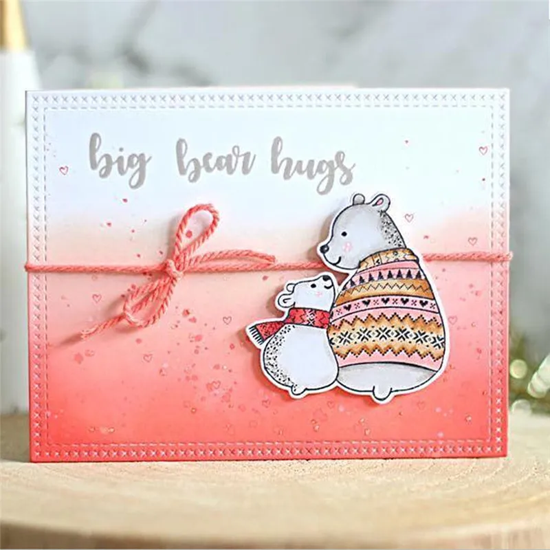

Eastshape Polar Pals Dies Big Bear Hugs Metal Cutting Dies and Stamps for DIY Scrapbooking Crafts Embossing Paper Cards Making