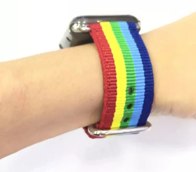 Urvoi нейлоновый ремешок для Apple Watch Series1 2 3 iwatch современные Красочная радуга узор с