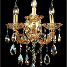 Мэри Тереза хрустальные настенные бра светильник с 3 янтарные лампы цвет
