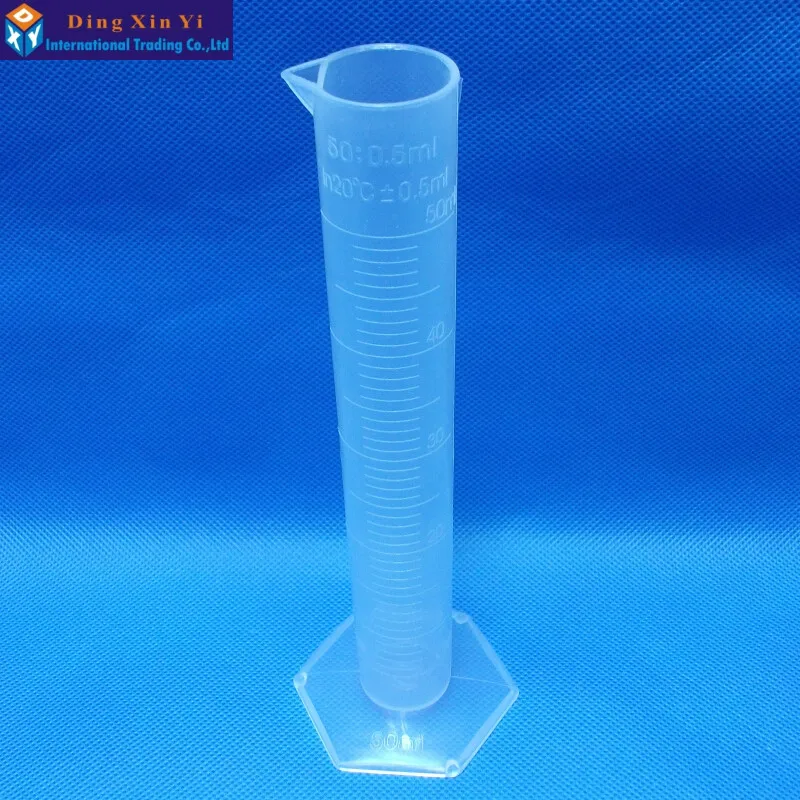 50ML Clear Clear Plastic Measuring Cylinder Graduated Cylinder for Laboratory Test--1PC/LOT