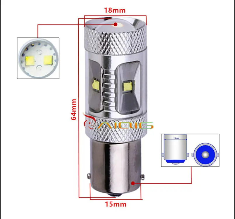 1156 BA15S 30 Вт Авто для машинных противотуманных фар, задних фонарей, фонарей указателей повтора и XBD светодиодный S25 P21W свет R5W лампа Парковка запасные лампы автомобиля источник света