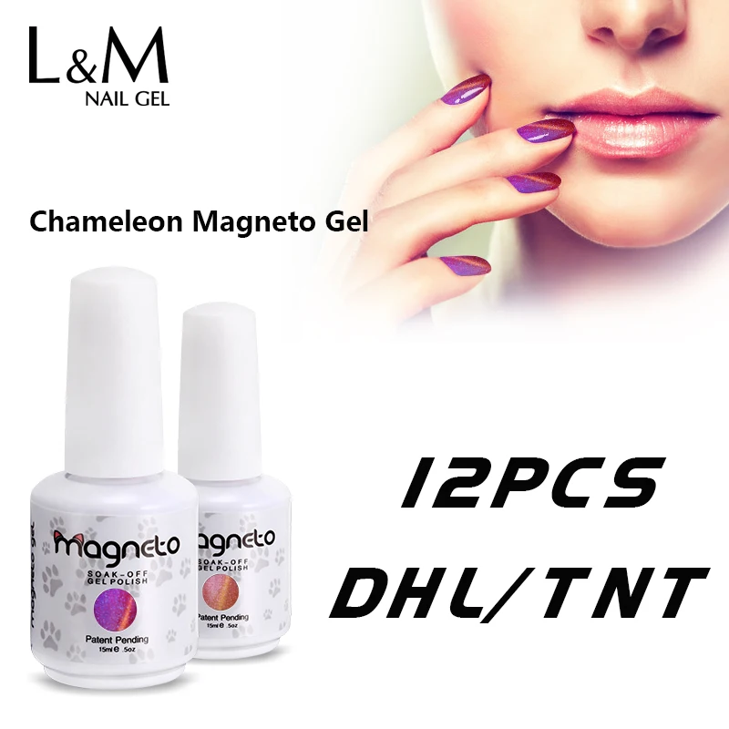 

DHL Fast 12 Pcs Kit Chameleon Magneto Gel 15ml Bright Varnish Magnetic 3D Cat Eyes Colorful Glitter Polish