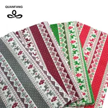 QUANFANG חג המולד סדרת מודפס כותנה מצעים לdiy Quilting תפירה ספת שולחן בד, וילון, תיק, כרית חומר(China)