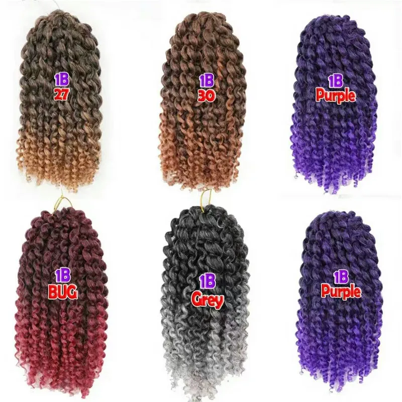 EUNICE Synthetic Hair for Braiding 9pcs3Packs Short Length 8 Mali Bob Freetress Crochet Hair Braids ombre 1BBurgundy colors (1)