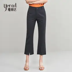YERAD Лето 2019 г. элегантный брюки офисные женские туфли плюс размеры Ботильоны длина брюки-клеш женщина Формальные черные штаны