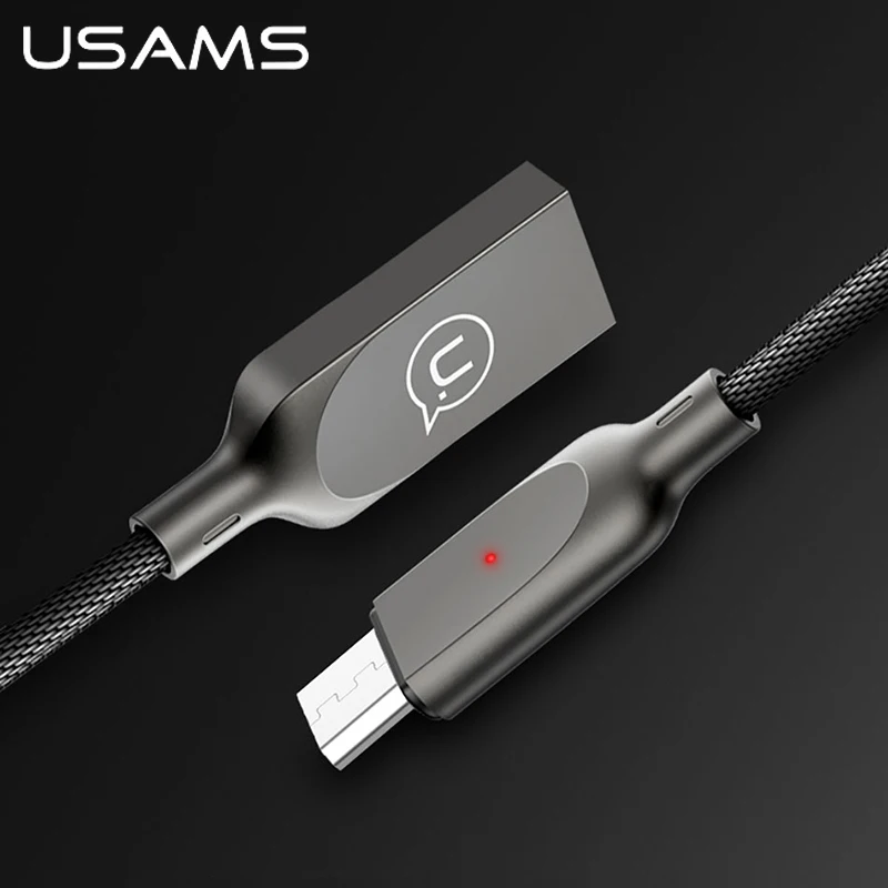 

USAMS Intelligent power off Micro USB Cable for huawei xiaomi Intelligent Nylon Data sync Fast Charger Andriod Cable line