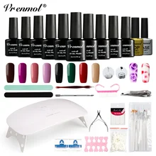 Vrenmol 36 шт. 24 Вт светодиодных УФ-лампы сушильная машина Blossom гель Лаки Цвета Гели для ногтей uv гель Краски Дизайн ногтей дизайн набор инструментов