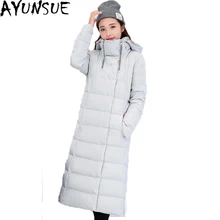 Белого утиного пуха зимнее пальто Высокое качество модные Костюмы Свободные Теплый утолщение куртка Для женщин пальто Abrigos Mujer ST536