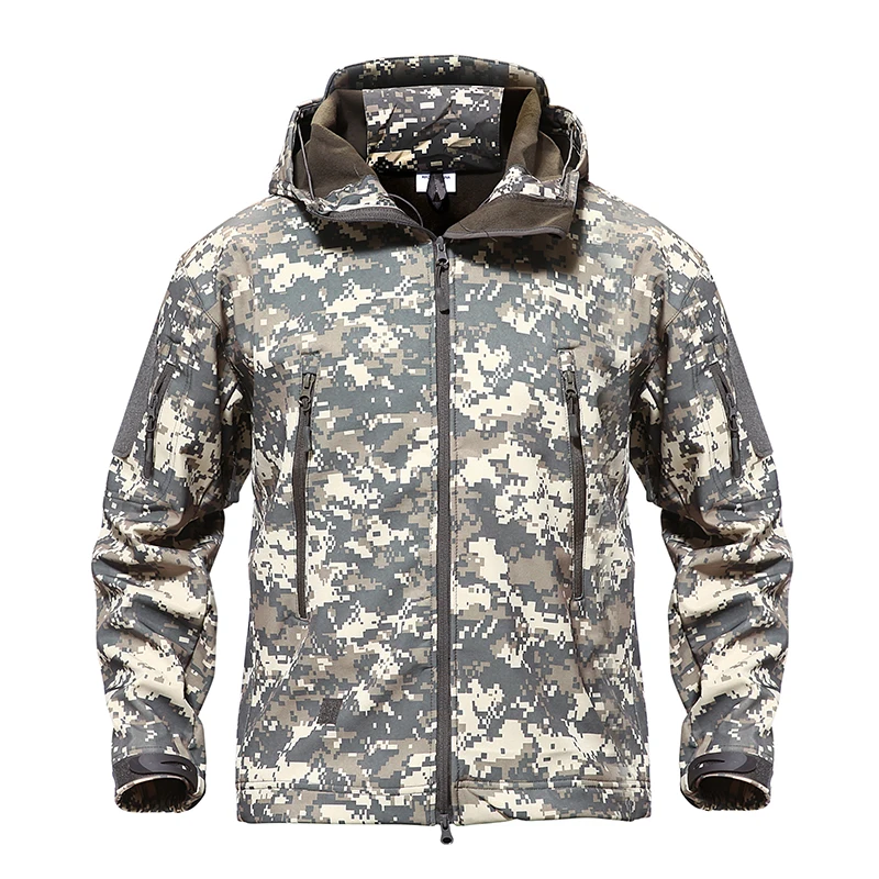 Preise 2019 NEUE Bomber Jacke Männer Weiche Shell Tactical Military Jacke Männer Wasserdichte Fleece Mantel Armee Camouflage Windjacke C