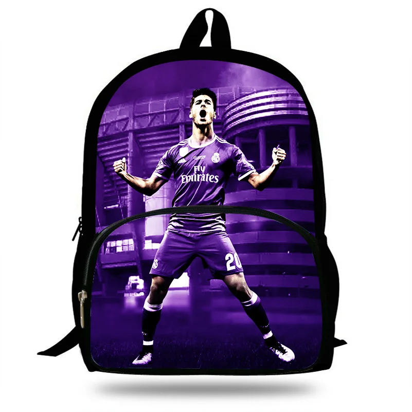 

New Oxford fabric school bags for boys kids backpack Marco Asensio Football Star bookbag primary students children's bag