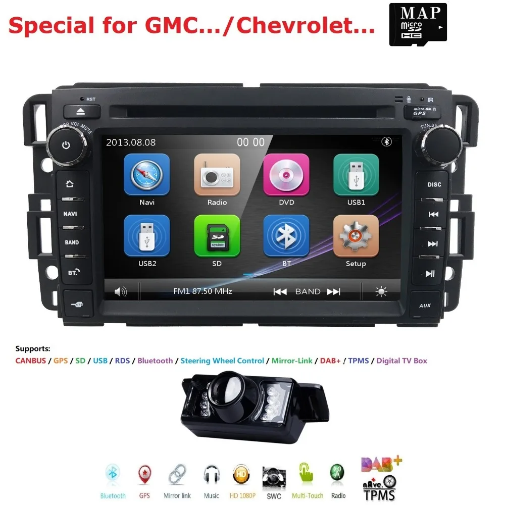 For GMC Sierra 1500 2500HD 3500HD Car Radio DVD Player GPS Navigation