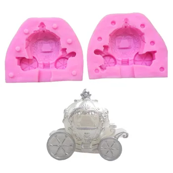 

3D Pumpkin Carriage Mold Silicone Soap Clay Candle DIY Mould For Cake Chocolate Fondant Sugarcraft Candy Decor Molds Baking Tool