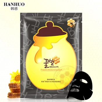 

HanHuo Bee Honey Facial Mask Propolis Nourishing Moisturizing Brightening Anti Acne Face Mask Black Mask For Face