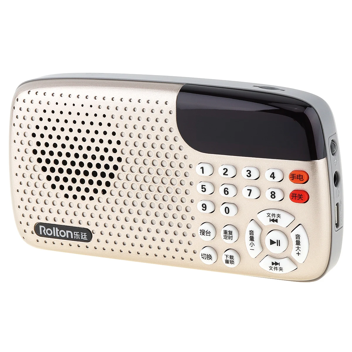 Rolton W105 мини USB FM радио динамик со светодиодный MP3 музыкальный плеер/фонарь лампа/Проверка денег для взрослых/детей