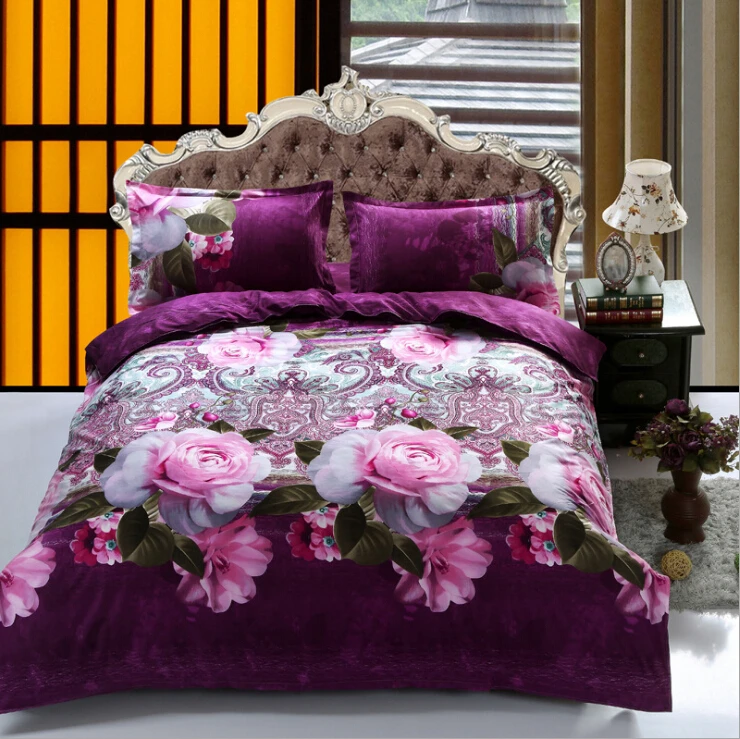 3D четыре части трехмерные розовые цветы пиона яркая Мода шлифовка одеяло постельных принадлежностей мягкий полиэстер хлопок - Цвет: 6