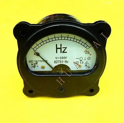 380V 45-55Hz 85x85mm Analog Screw Mounting Frequency Panel Meter Gauge Black