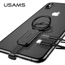 USAMS 2 в 1 Lightning до 3,5 мм адаптер для iPhone 7 OTG адаптер аудио адаптер держатель телефона для iPhone зарядное устройство адаптер мини OTG
