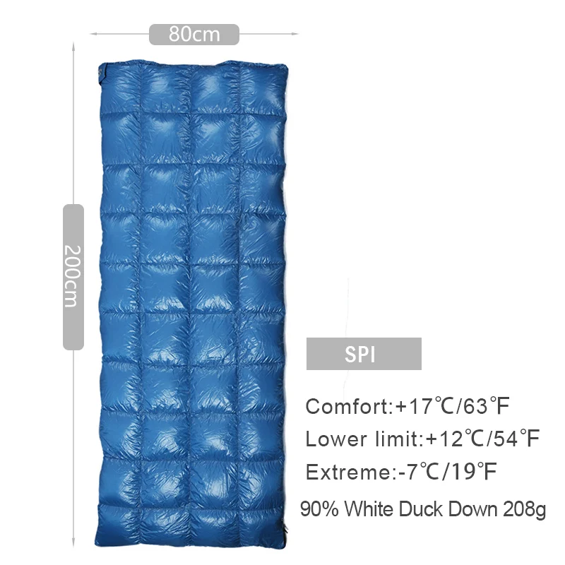 AEGISMAX SPI Открытый Кемпинг Сверхлегкий 650FP белая утка вниз три сезона конверт Тип спальный мешок - Цвет: SPI