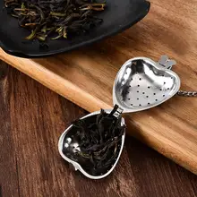 Ситечко из нержавеющей стали практичная в форме сердца для заварки чая, крученая ручка, украшение для праздничного стола, 3 шт./партия