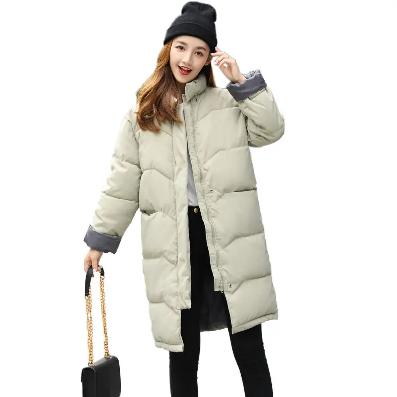 

2019 Women Winter jacket Long Coat Thick Turtleneck Warm Jacket Cotton Padded Zipper Plus Size Jacket Female Parka Outwear C3695