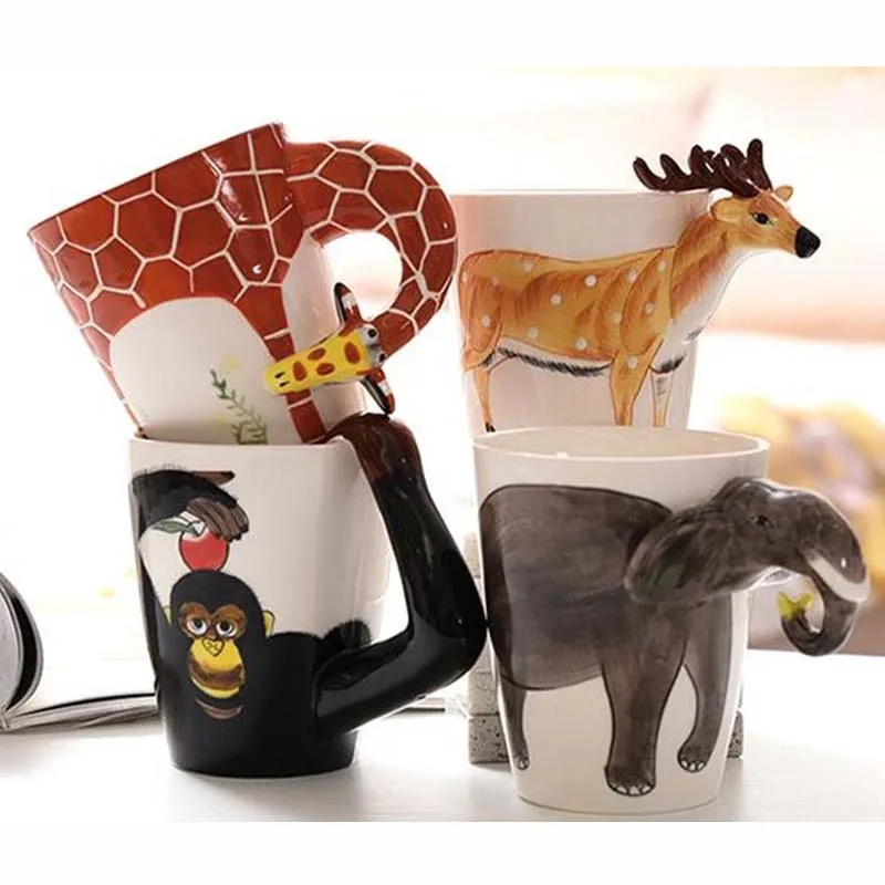 

400 ml 3D Cartoon Ceramic Coffee Mug Milk Water Bottle Drinkware Birthday Valentine's Day Gift Tea Cup