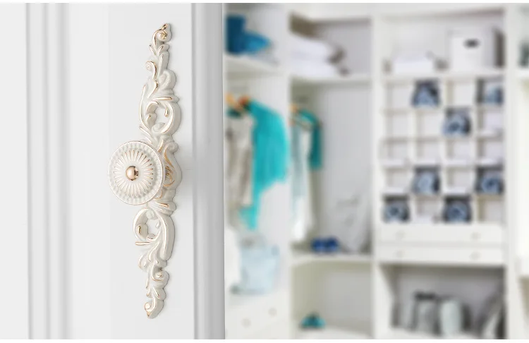 10 pcs White Ceramic Door Handles European Antique Furniture Handle Drawer Pulls Kitchen Cabinet Handles and Knobs (5)