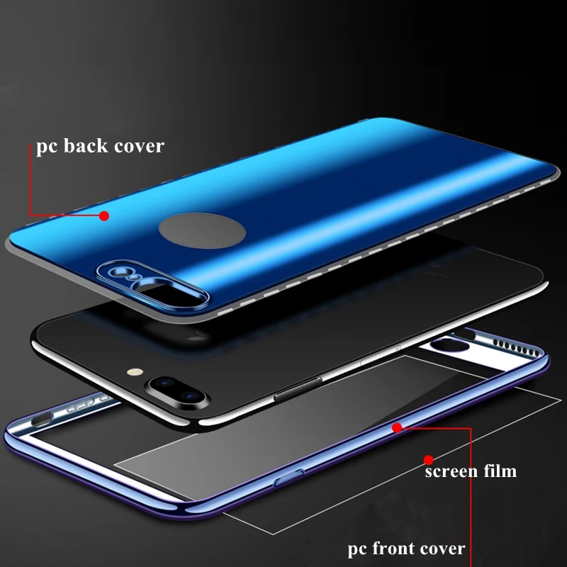 Зеркальный чехол 360 для iphone 6 s plus 11 Pro XS MAX XR X 10 8 блестящий 7 iphone8 чехол|Бамперы| |