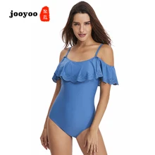 Модный сексуальный слитный купальник с рюшами, Цельный купальник, полый женский треугольный Цельный купальник jooyoo