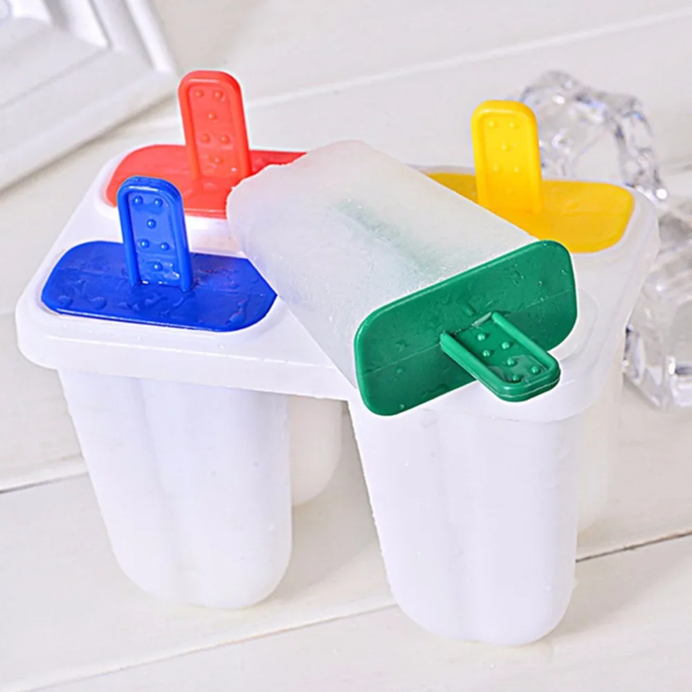 1 Set 4 Group DIY Popsicle Mold With Lid Safe Non toxic Plastic