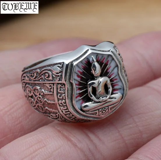 925 Серебряное кольцо Будды из тайского стерлингового серебра кольцо Будды Настоящее серебряное буддийское кольцо