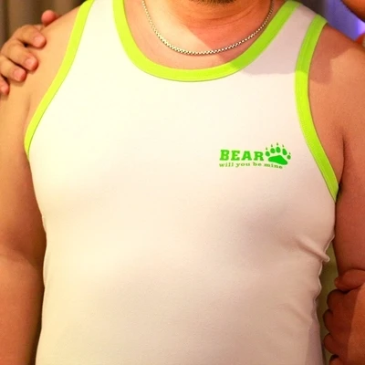 Men Undershirt Gay Underwear Wrestling Singlet Vest Bear Paw Claw Cotton Plus Size Designed For Bear L XL XXL