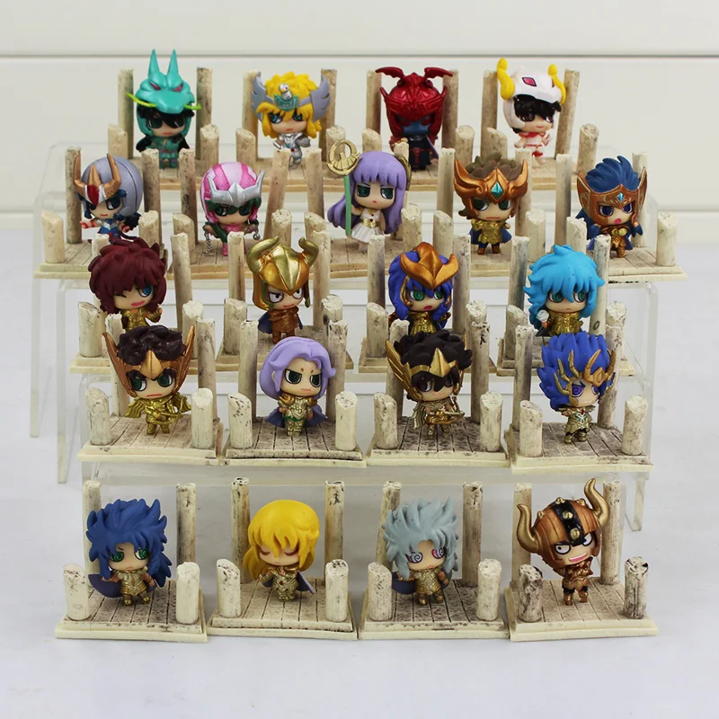 

7pcs/lot Anime Saint Seiya Egg Box Q Version The Gold Zodiac Pvc Action Figures Model Toys Kids Birthday Gifts 4cm With Box