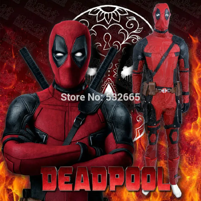 

Cos X-MEN Deadpool Cosplay Costume Wade Winston Wilson Cos Full Set Deadpool Cos Suit Male Movie