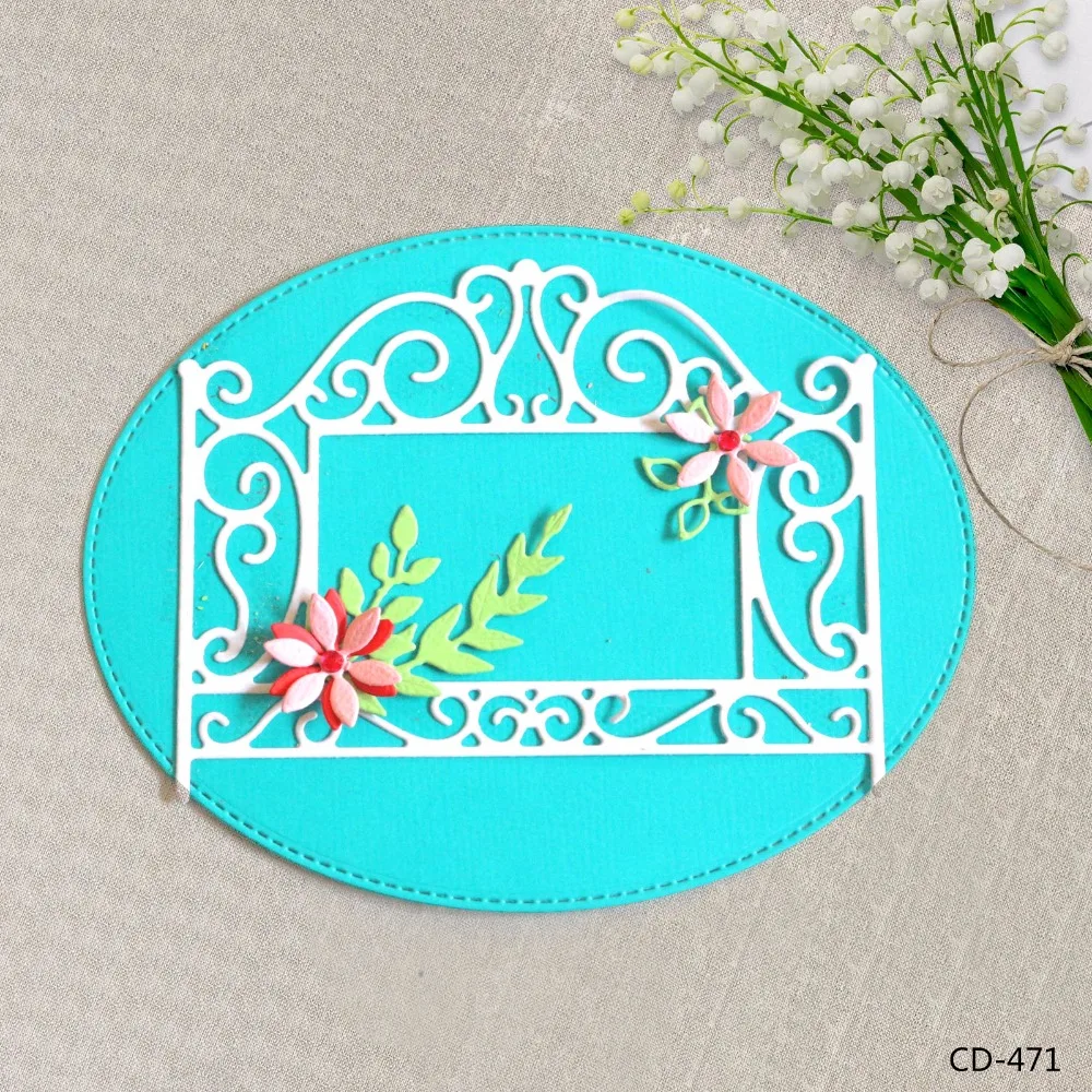 AZSG Metal Cutting Dies Fence door frame Seal for DIY Scrapbooking