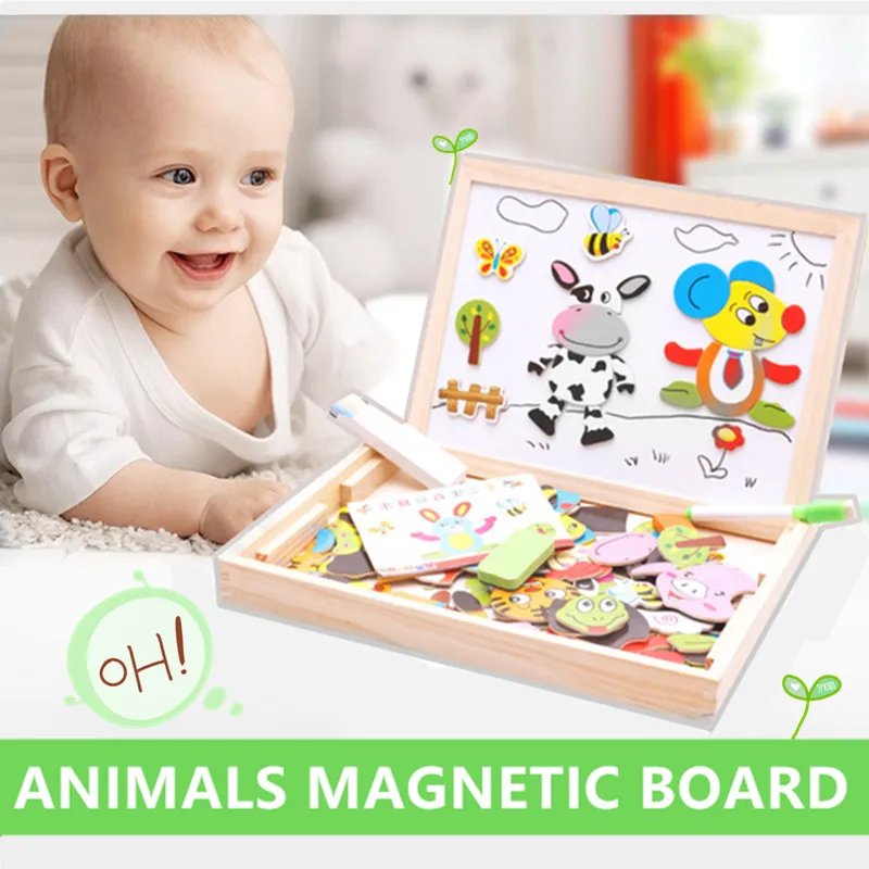 

Wooden 2 in 1 Double Side Baby Sorting &Nesting&Stacking&Drawing&Writing Board Magnetic Puzzle Game Educational Toy for children