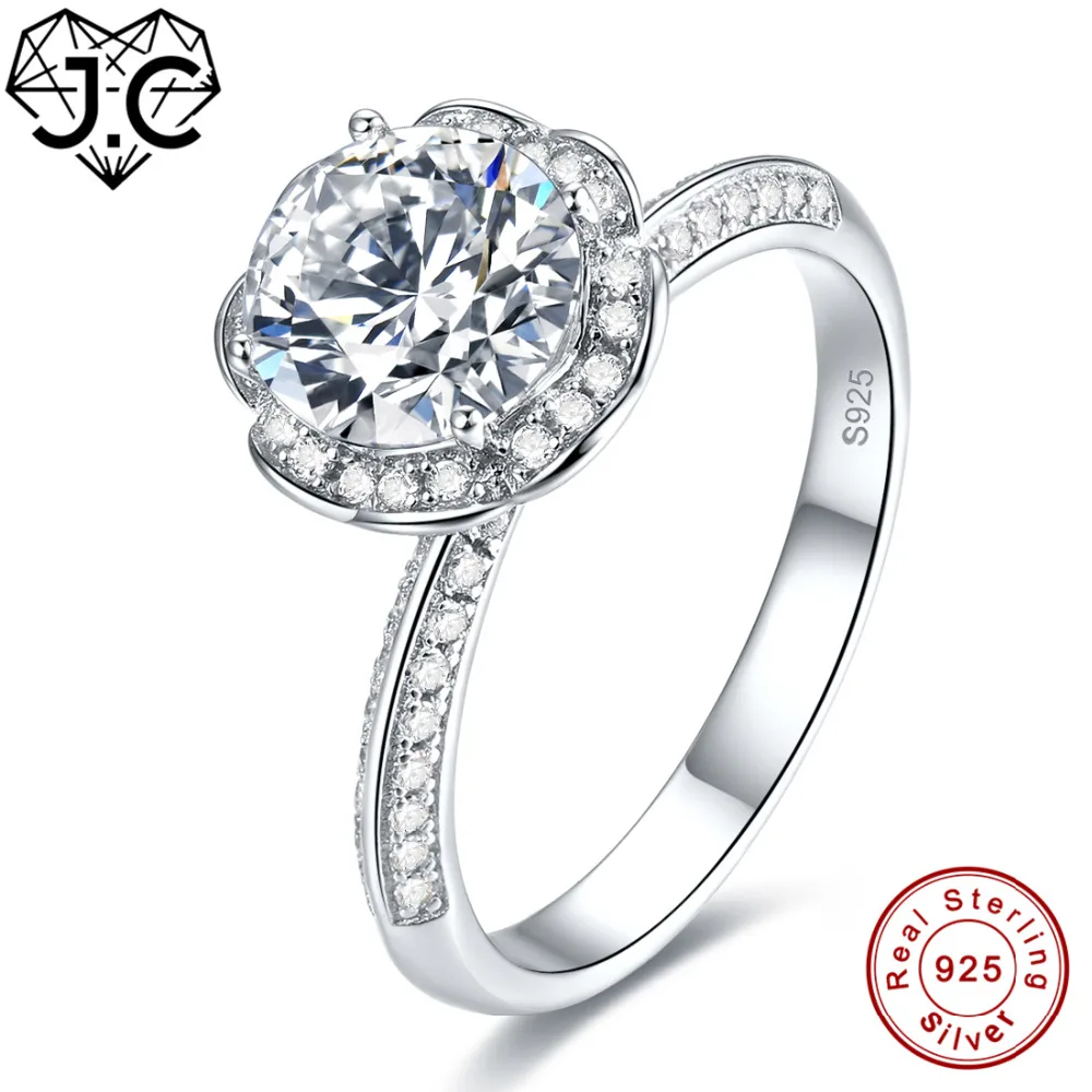 J.C Luxury Fine Jewelry Topaz Real 925 Sterling Silver Ring For Women 8