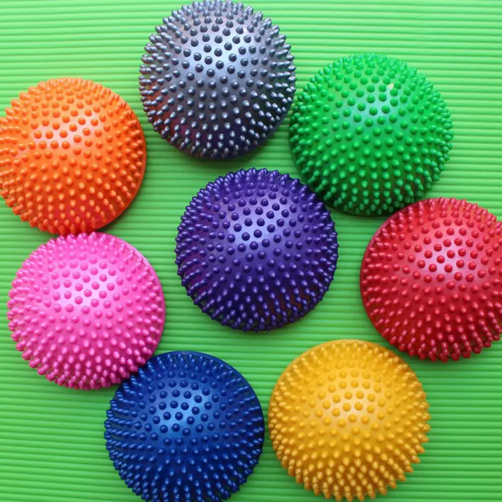 Random Color Adult Children Yoga Foot Half Round Massage Cushion Intensive Dot Massage Balance Balls Domed Stability Pods Multicolor