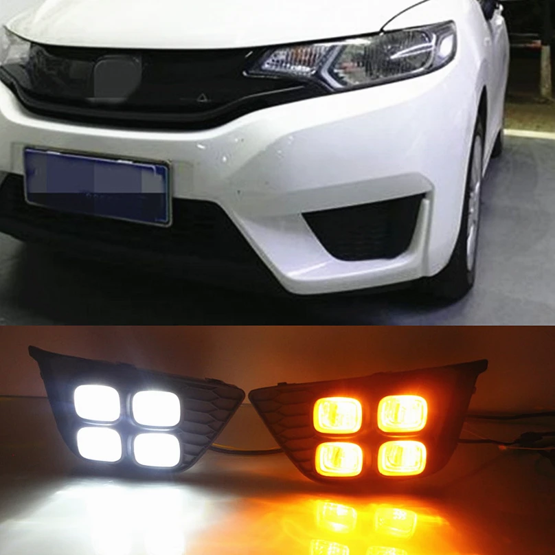 Car Flashing For Honda Fit 2014 2015 2016 DRL Driving Daytime Running