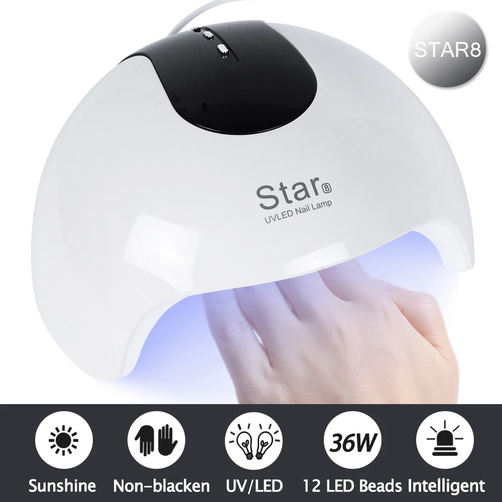 

36W Nail Dryer UV Lamp LED Nail Lamp For Gel Varnish Curing Machine For All Types Gel Manicure Auto Sensor USB Connector JISTAR8