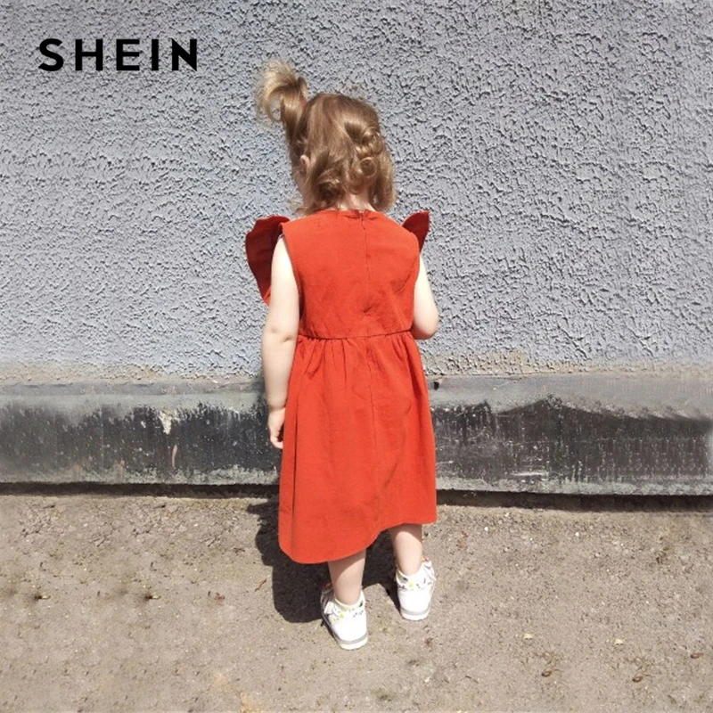 SHEIN/милое платье для маленьких девочек с контрастными кружевными оборками и рюшами; коллекция года; летнее короткое платье без рукавов с высокой талией на молнии с цветными блоками