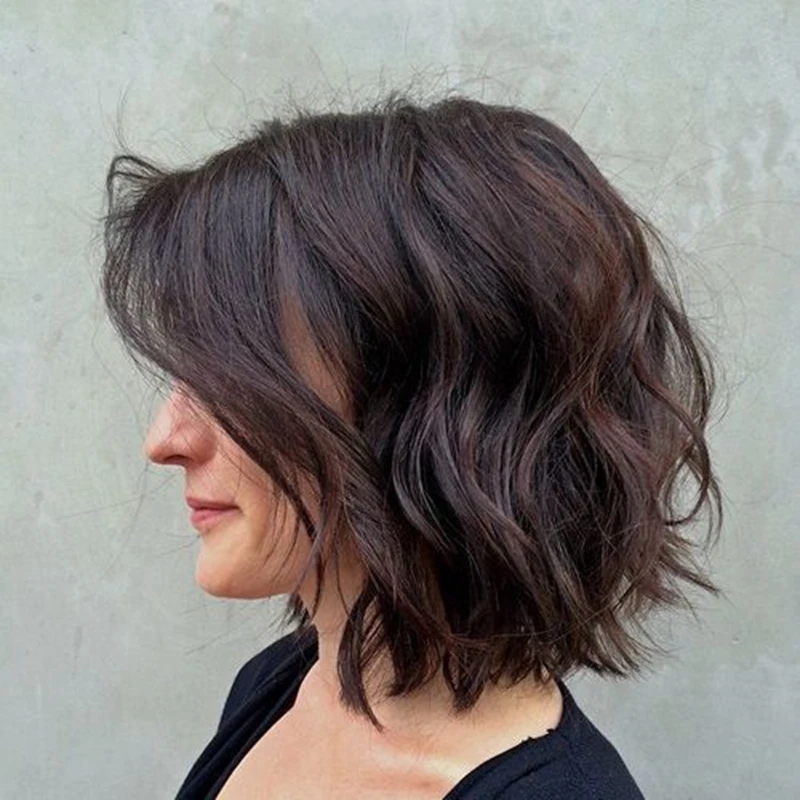 Beautiful And Convenient Short Bob Hairstyles Natural Wave Peruvian Hair Full Lace Wig Messy Short Bob Cheap Human Hair Bob Wigs Hair Wigs For Sale Wig Purplehair Ect Aliexpress