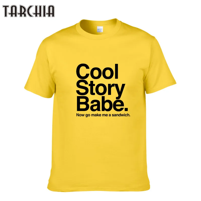 

TARCHIA Men T Shirt COOL STORY BABE Men's T-shirts Short Sleeve Tshirt Letter Printed T shirts Man Clothing Male Cotton Tees Top