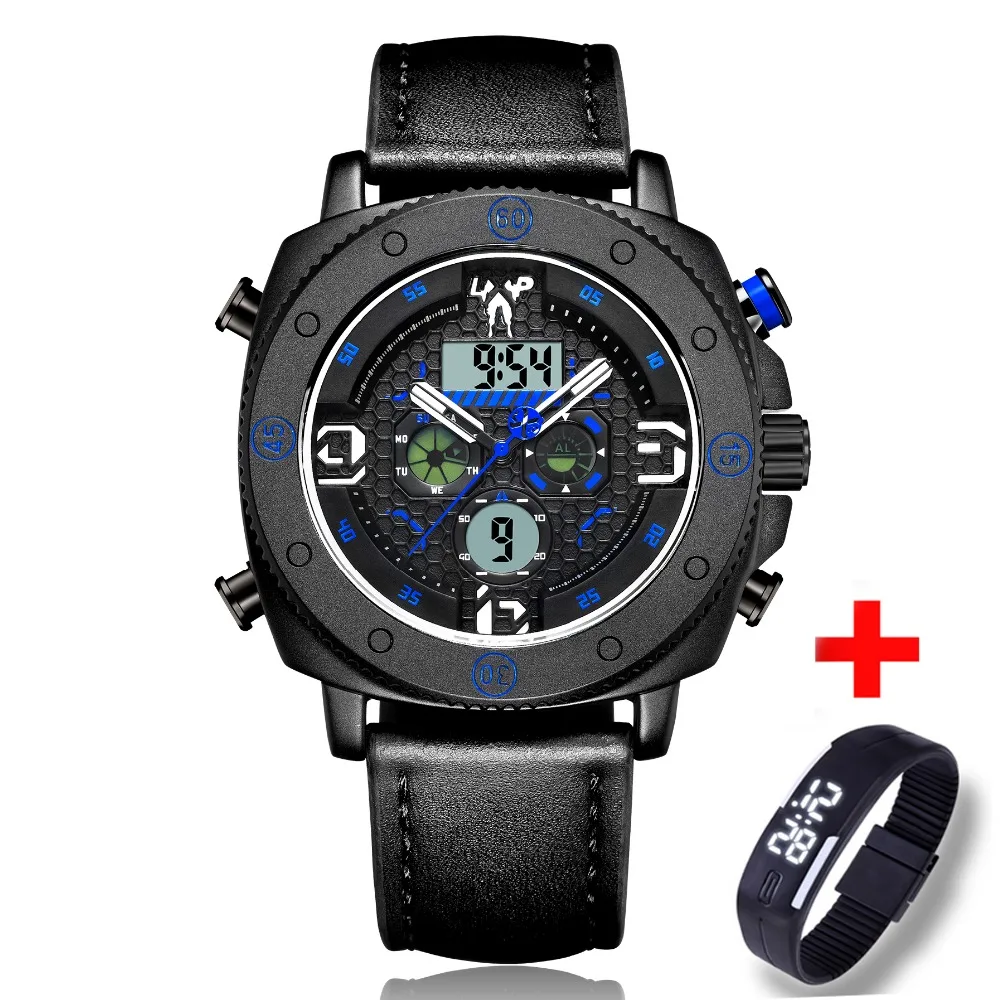 

Super Brand Men Sports Watches Dual Display Analog Digital LED Electronic Quartz Wristwatches Waterproof Swimming Military Watch