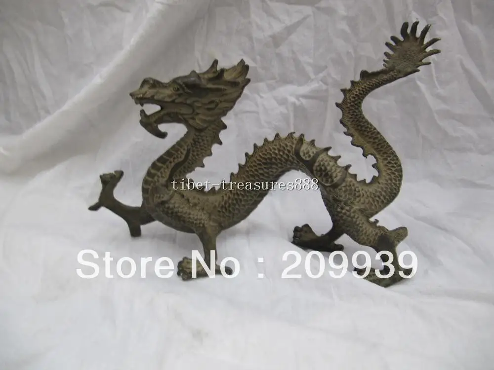 

0022 10'' height pure bronze sculpture carvings royal imperial dragon statue fast shipping
