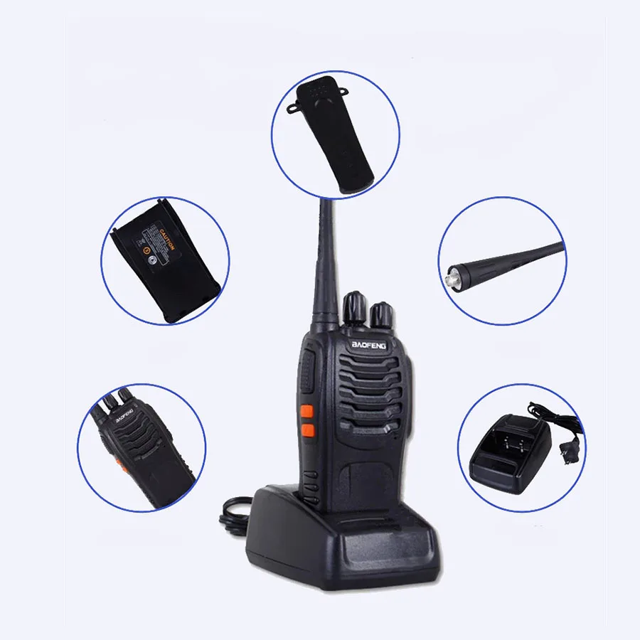 Портативная рация Baofeng 888 радиостанция двухсторонней связи UHF Ham высокочастотный